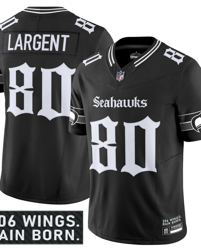 Men's Seattle Seahawks 'Gothic Rain City Shadows Edition' Vapor Limited Jersey - All Stitched