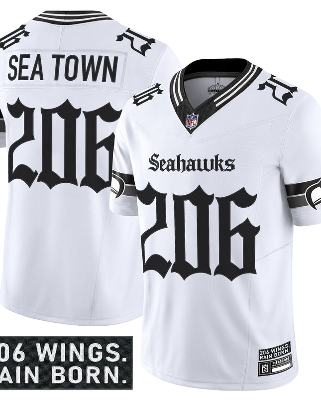 Men's Seattle Seahawks 'Gothic Rain City Shadows Edition' Vapor Limited Jersey - All Stitched