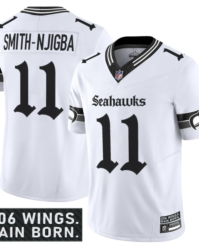 Men's Seattle Seahawks 'Gothic Rain City Shadows Edition' Vapor Limited Jersey - All Stitched