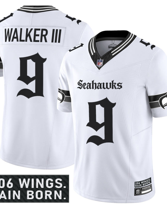 Men's Seattle Seahawks 'Gothic Rain City Shadows Edition' Vapor Limited Jersey - All Stitched