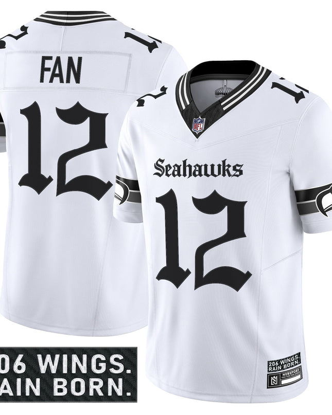 Men's Seattle Seahawks 'Gothic Rain City Shadows Edition' Vapor Limited Jersey - All Stitched