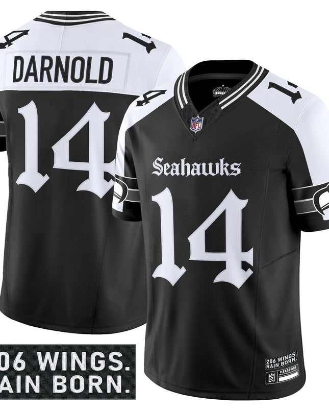 Men's Seattle Seahawks 'Gothic Rain City Shadows Edition' Vapor Limited Jersey - All Stitched