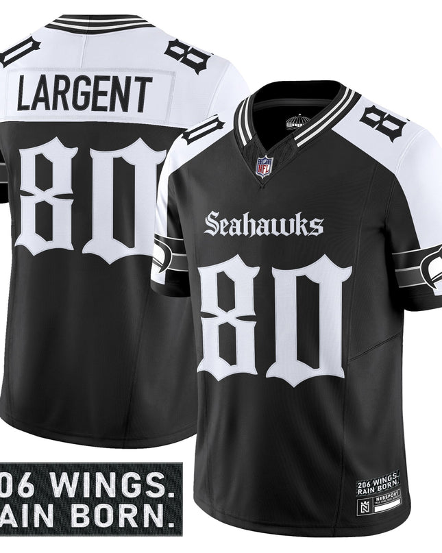 Men's Seattle Seahawks 'Gothic Rain City Shadows Edition' Vapor Limited Jersey - All Stitched