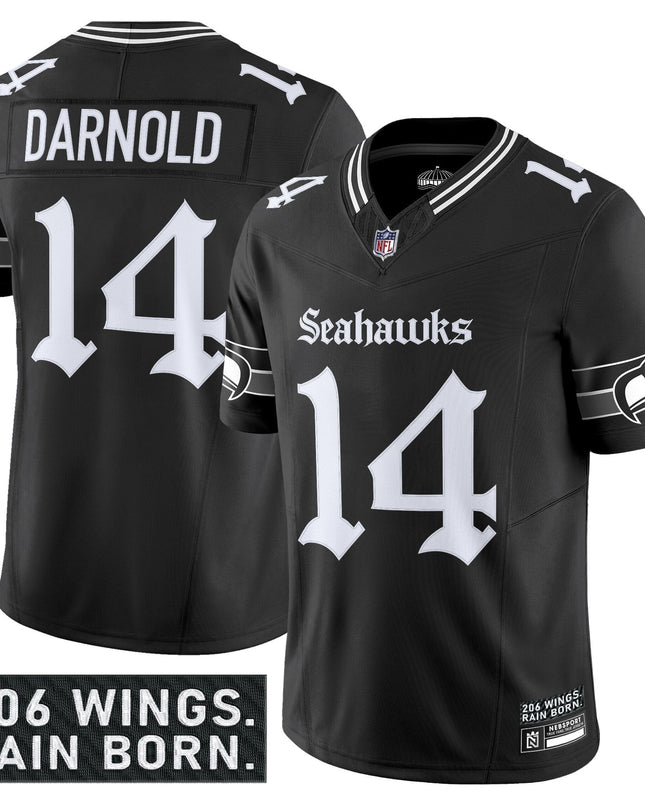 Men's Seattle Seahawks 'Gothic Rain City Shadows Edition' Vapor Limited Jersey - All Stitched