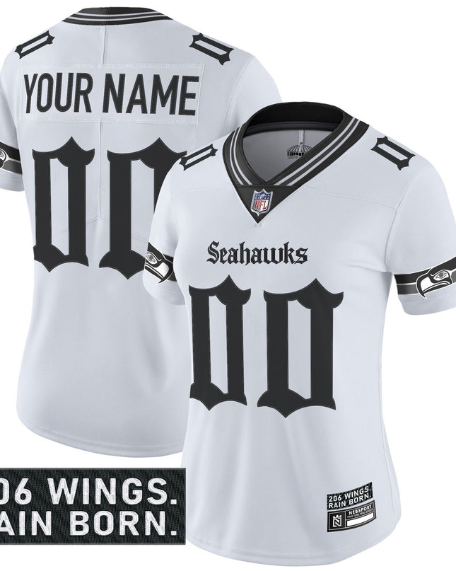 Seattle Seahawks 'Gothic Rain City Shadows Edition' Vapor Limited Custom Jersey - All Stitched