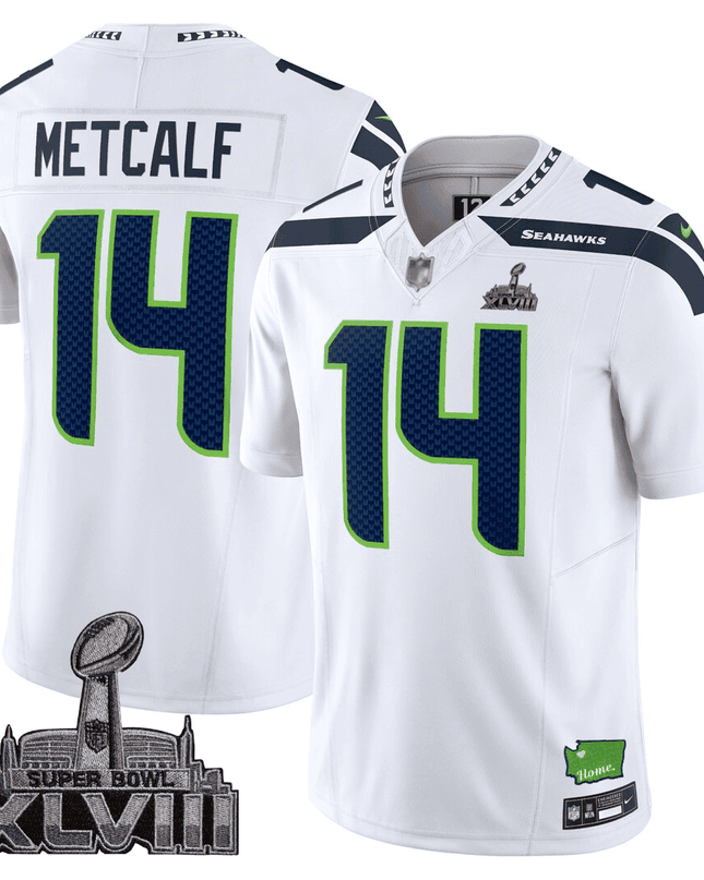 Men's Seattle Seahawks Limited Jersey - SB XLVIII + Washington Home Patch