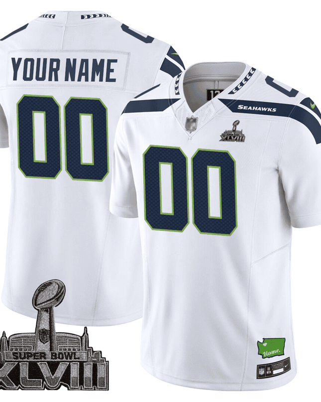 Men's Seattle Seahawks Limited Jersey - SB XLVIII + Washington Home Patch