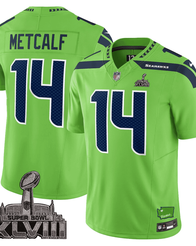 Men's Seattle Seahawks Limited Jersey - SB XLVIII + Washington Home Patch