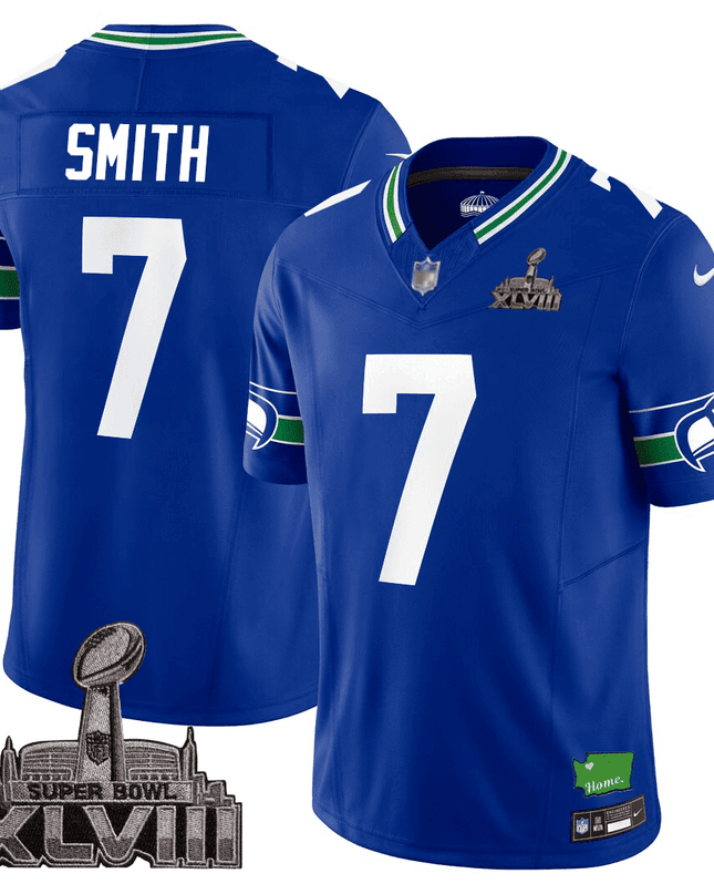 Men's Seattle Seahawks Limited Jersey - SB XLVIII + Washington Home Patch
