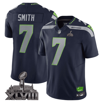 Men's Seattle Seahawks Limited Jersey - SB XLVIII + Washington Home Patch