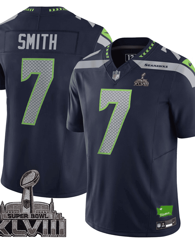 Men's Seattle Seahawks Limited Jersey - SB XLVIII + Washington Home Patch