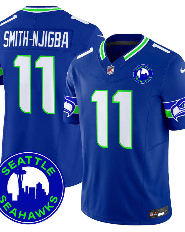 Men's Seahawks 2024 Seattle City Patch Vapor Limited Jersey - All Stitched