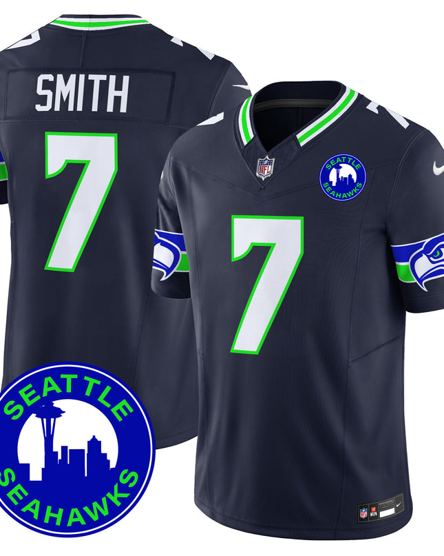 Men's Seahawks 2024 Seattle City Patch Vapor Limited Jersey - All Stitched