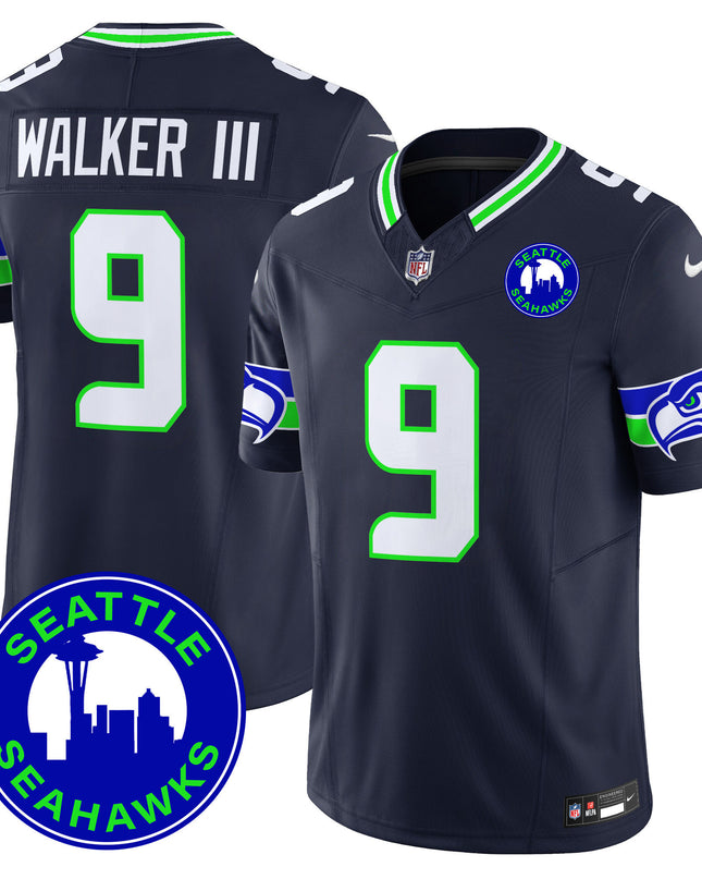 Men's Seahawks 2024 Seattle City Patch Vapor Limited Jersey - All Stitched