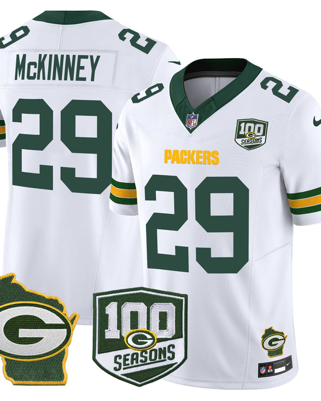 Men's Green Bay Packers 100th Season & Home Patch Vapor Limited Jersey - All Stitched