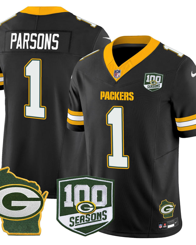 Men's Green Bay Packers 100th Season & Home Patch Vapor Limited Jersey - All Stitched