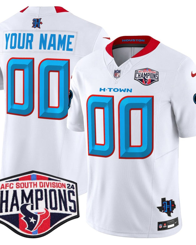 Houston Texans 2024 AFC South Division Champions Patch Vapor Limited Custom Jersey - All Stitched HOUTEX_KDZ - KINDOZY