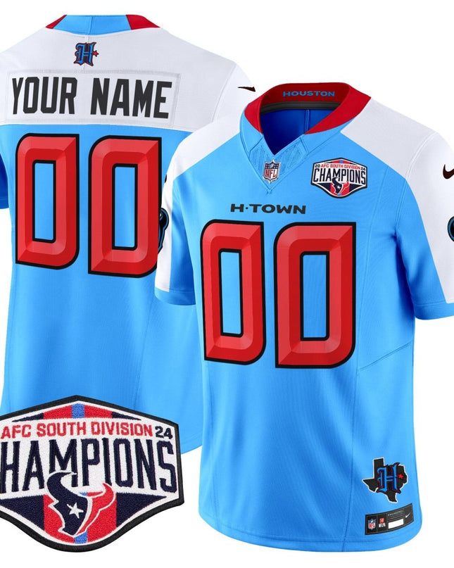 Houston Texans 2024 AFC South Division Champions Patch Vapor Limited Custom Jersey - All Stitched HOUTEX_KDZ - KINDOZY