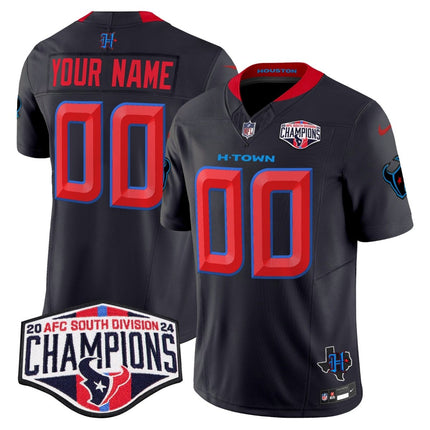 Houston Texans 2024 AFC South Division Champions Patch Vapor Limited Custom Jersey - All Stitched HOUTEX_KDZ - KINDOZY