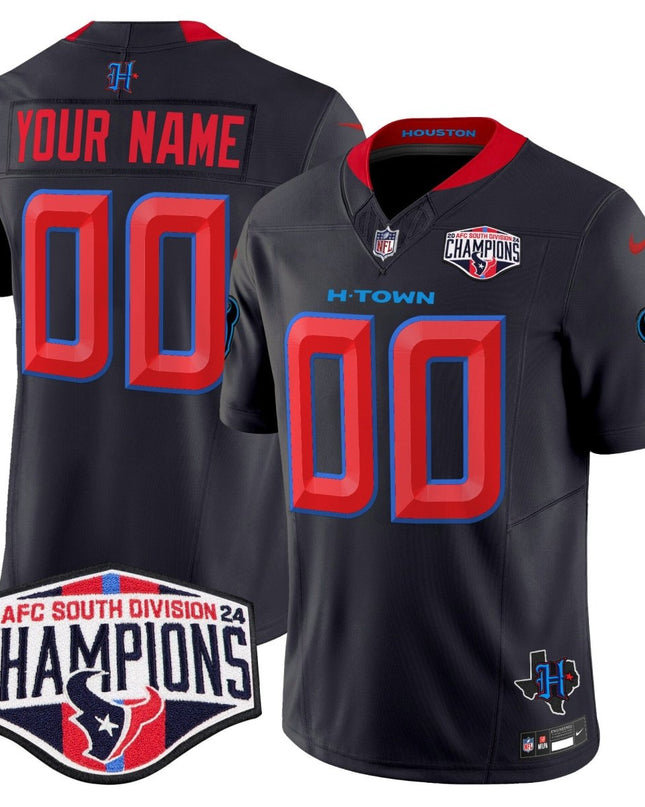 Houston Texans 2024 AFC South Division Champions Patch Vapor Limited Custom Jersey - All Stitched HOUTEX_KDZ - KINDOZY