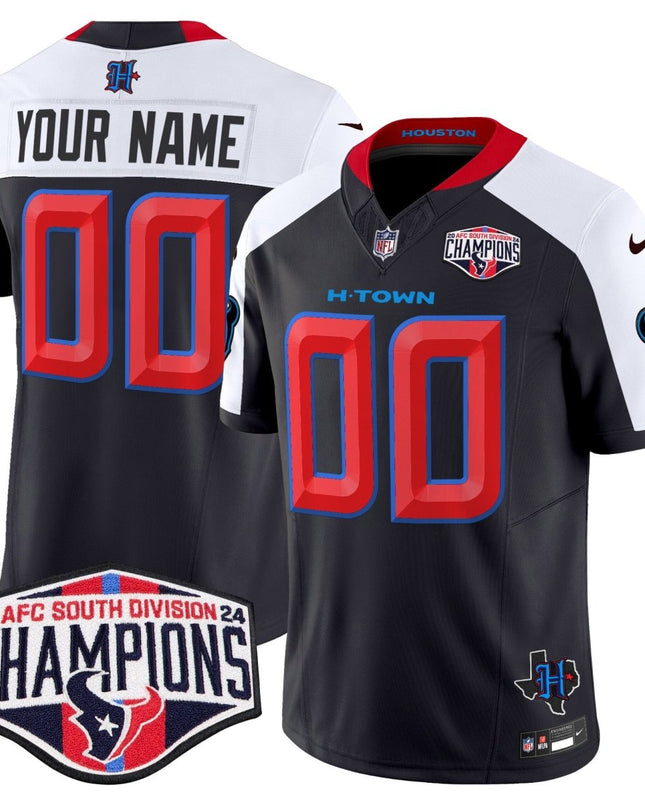 Houston Texans 2024 AFC South Division Champions Patch Vapor Limited Custom Jersey - All Stitched HOUTEX_KDZ - KINDOZY