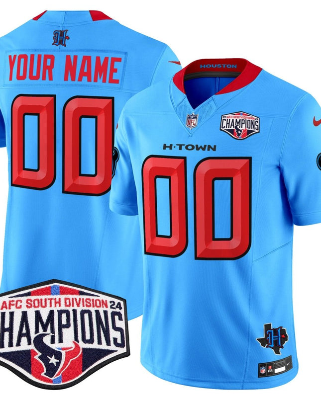 Houston Texans 2024 AFC South Division Champions Patch Vapor Limited Custom Jersey - All Stitched HOUTEX_KDZ - KINDOZY
