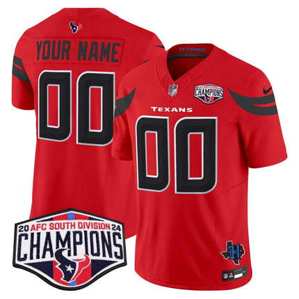 Houston Texans 2024 AFC South Division Champions Patch Vapor Limited Custom Jersey - All Stitched HOUTEX_KDZ - KINDOZY