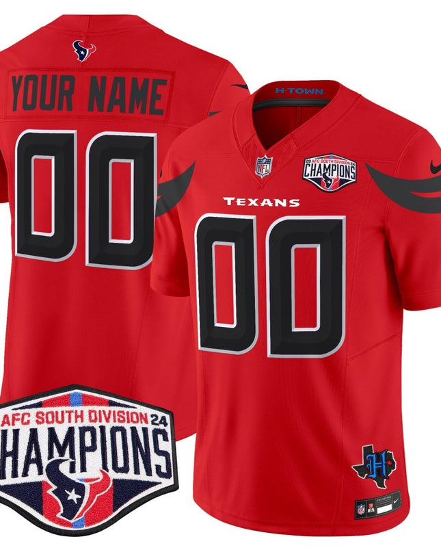 Houston Texans 2024 AFC South Division Champions Patch Vapor Limited Custom Jersey - All Stitched HOUTEX_KDZ - KINDOZY