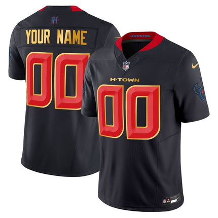 Houston Texans 2024 Gold Trim Vapor Limited Custom Jersey - All Stitched HOUTEX_KDZ - KINDOZY