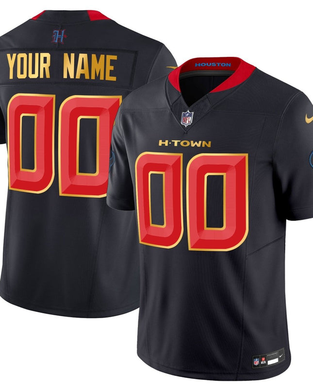 Houston Texans 2024 Gold Trim Vapor Limited Custom Jersey - All Stitched HOUTEX_KDZ - KINDOZY
