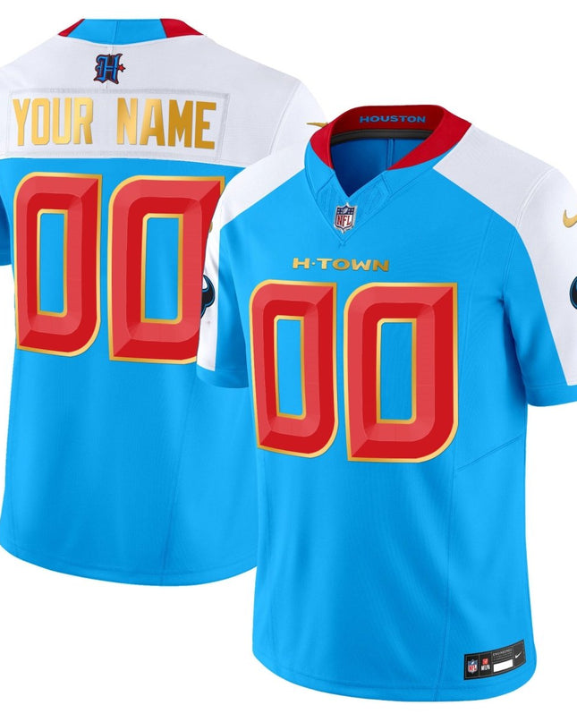 Houston Texans 2024 Gold Trim Vapor Limited Custom Jersey - All Stitched HOUTEX_KDZ - KINDOZY