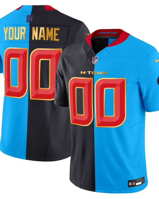 Houston Texans 2024 Gold Trim Vapor Limited Custom Jersey - All Stitched HOUTEX_KDZ - KINDOZY