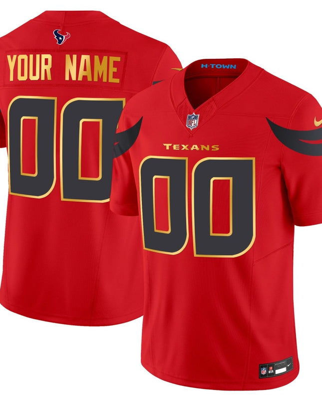 Houston Texans 2024 Gold Trim Vapor Limited Custom Jersey - All Stitched HOUTEX_KDZ - KINDOZY