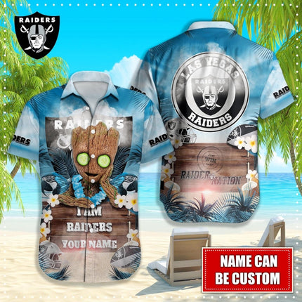 Las Vegas Raiders NFL - Hawaiian shirt custom Q - 48112 LVRAI_KDZ - KINDOZY
