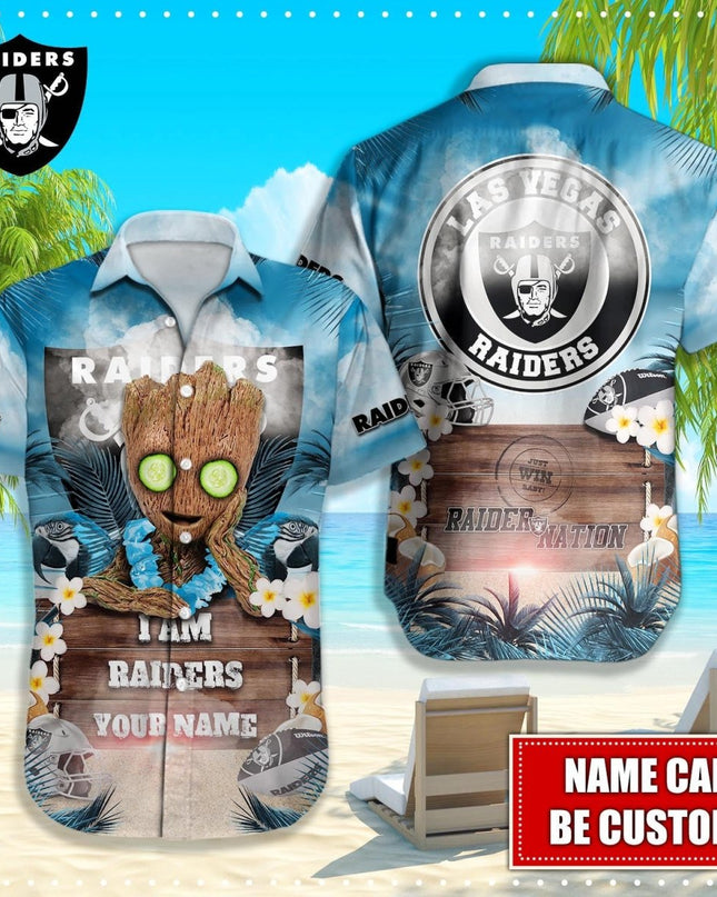 Las Vegas Raiders NFL - Hawaiian shirt custom Q - 48112 LVRAI_KDZ - KINDOZY