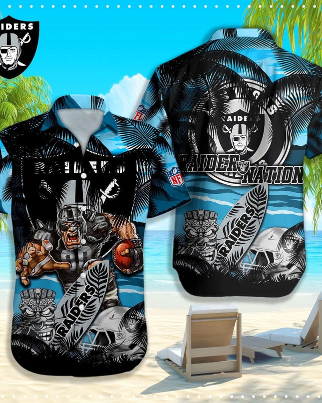 Las Vegas Raiders NFL - Hawaiian shirt Q - 48184 LVRAI_KDZ - KINDOZY