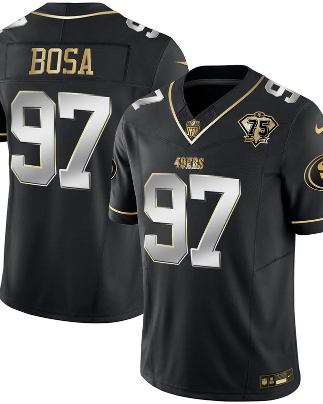 Men's 49ers 2023 Vapor Gold Limited Jersey - All Stitched SF49_KDZ - KINDOZY