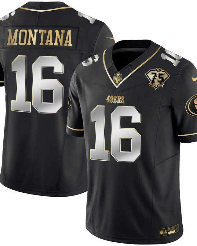 Men's 49ers 2023 Vapor Gold Limited Jersey - All Stitched SF49_KDZ - KINDOZY