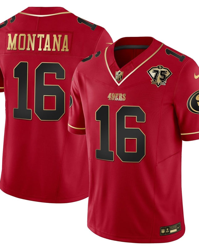 Men's 49ers 2023 Vapor Gold Limited Jersey - All Stitched SF49_KDZ - KINDOZY