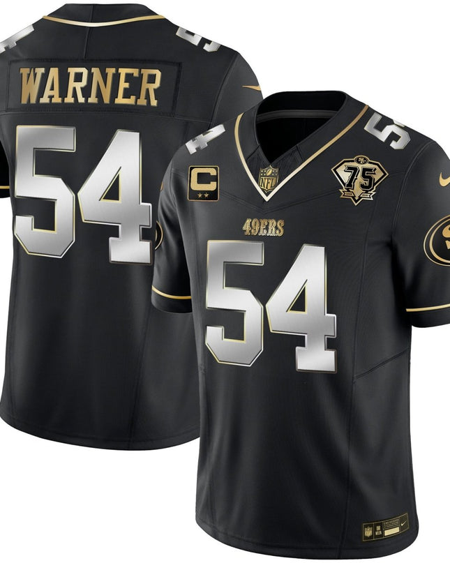 Men's 49ers 2023 Vapor Gold Limited Jersey - All Stitched SF49_KDZ - KINDOZY
