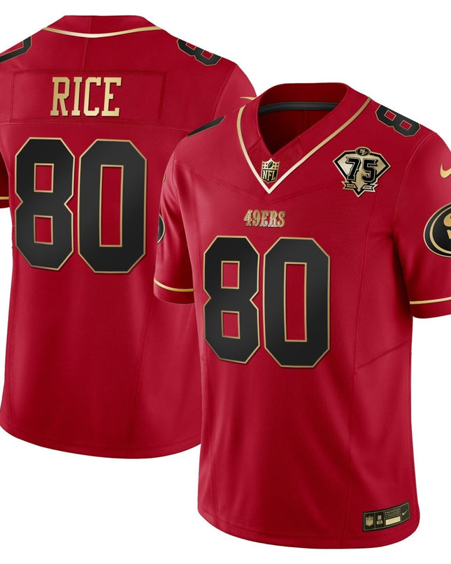 Men's 49ers 2023 Vapor Gold Limited Jersey - All Stitched SF49_KDZ - KINDOZY