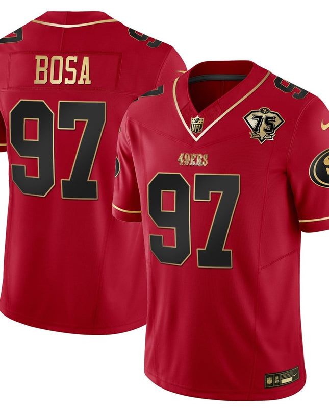 Men's 49ers 2023 Vapor Gold Limited Jersey - All Stitched SF49_KDZ - KINDOZY