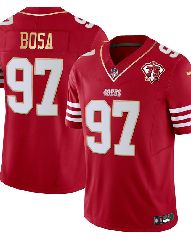 Men's 49ers 2023 Vapor Gold Trim Limited Jersey - All Stitched SF49_KDZ - KINDOZY
