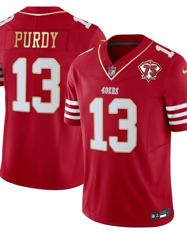 Men's 49ers 2023 Vapor Gold Trim Limited Jersey - All Stitched SF49_KDZ - KINDOZY