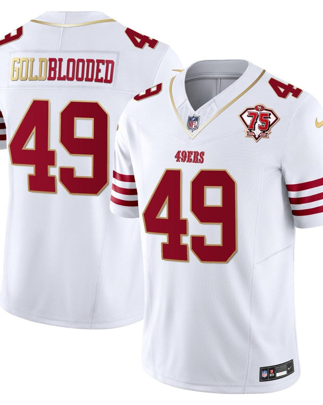 Men's 49ers 2023 Vapor Gold Trim Limited Jersey - All Stitched SF49_KDZ - KINDOZY