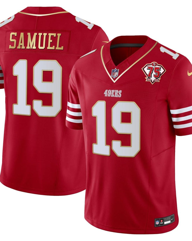 Men's 49ers 2023 Vapor Gold Trim Limited Jersey - All Stitched SF49_KDZ - KINDOZY
