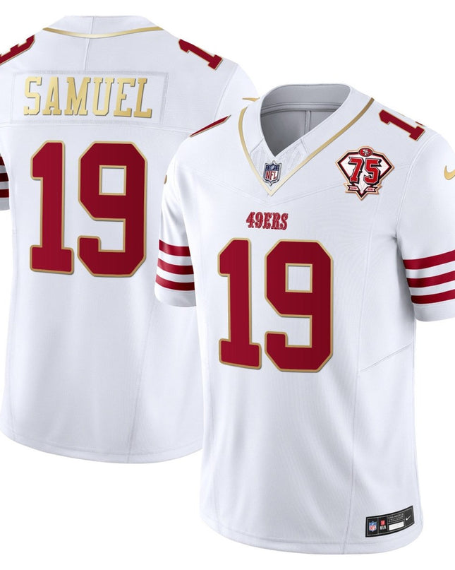 Men's 49ers 2023 Vapor Gold Trim Limited Jersey - All Stitched SF49_KDZ - KINDOZY