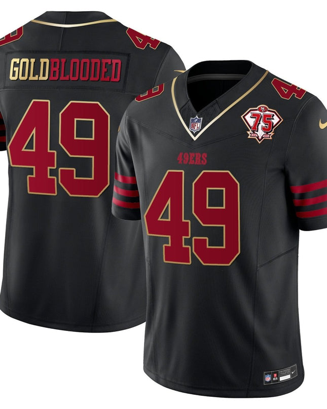 Men's 49ers 2023 Vapor Gold Trim Limited Jersey - All Stitched SF49_KDZ - KINDOZY