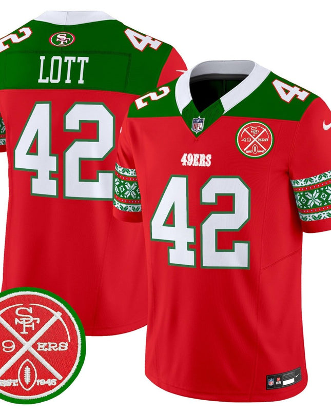 Men's 49ers 2024 Christmas Vapor Limited Jersey - All Stitched SF49_KDZ - KINDOZY