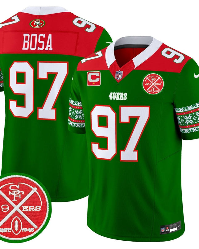 Men's 49ers 2024 Christmas Vapor Limited Jersey - All Stitched SF49_KDZ - KINDOZY